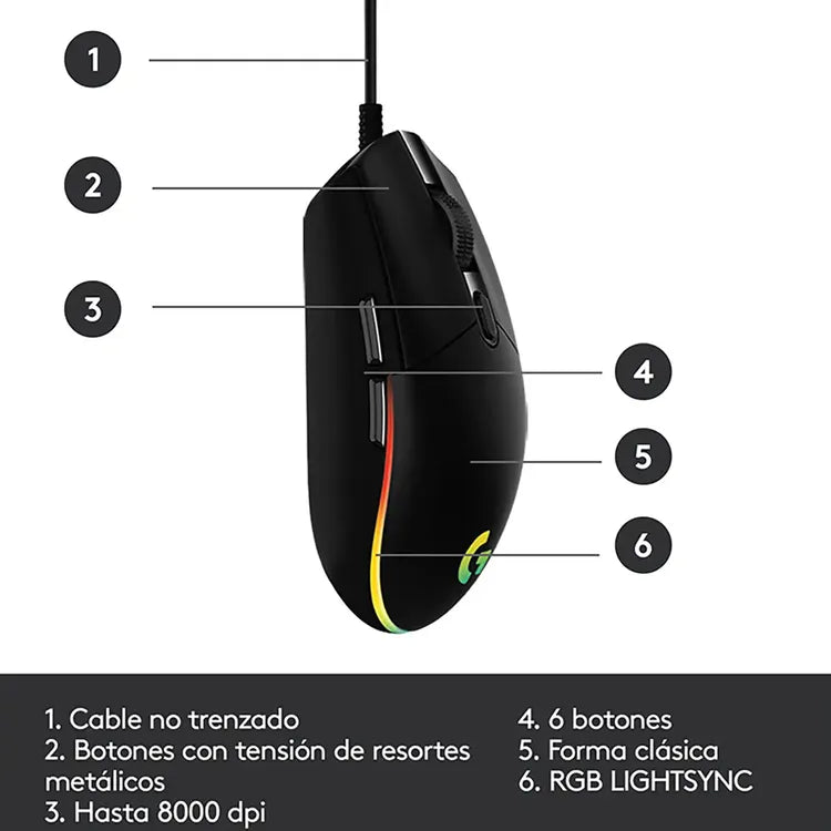 Mouse Gamer Logitech G203